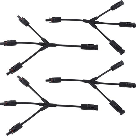 2er-Set Solarmodul Photovoltaik Y-Verzweigungskabel Parallelkabel PV-Adapterkabel Draht Stecker Buchse IP67 1000VDC PV LTY3 (1/5)