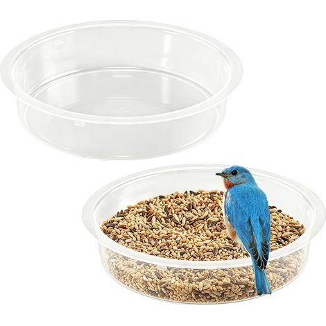 Set of 2 Round PP Bowls, Outdoor Bird Drinker and Bird Drinker for Bird Bath, Replacement Bowl for Bird Feeder Outdoor Garden (1/5)