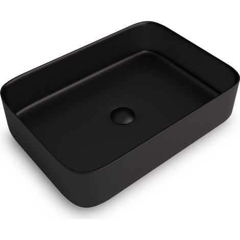 Aufsatz Keramik Waschbecken Soho 2.0 Schwarz Matt 55 cm (1/5)