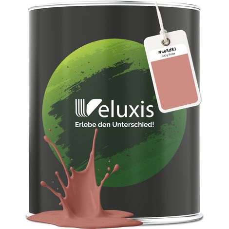 Wandfarbe Rosa Braun Altrosa Matt Innenfarbe – Deckkraft Klasse 1, VOC-frei, Ohne Grundierung, Tropfarm – Wohnzimmer & Schlafzimmer – 2,5L – Veluxis (Clay Rose)