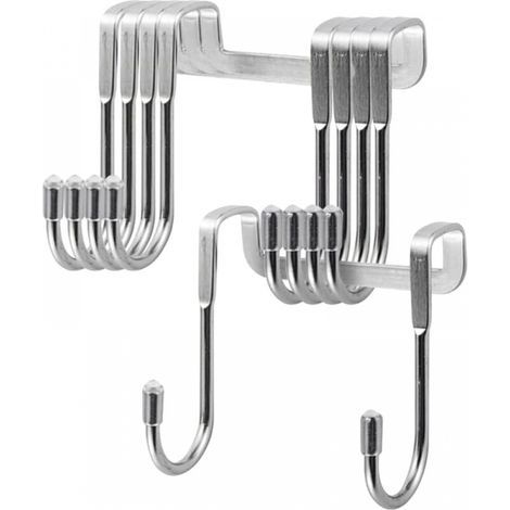 Shower Hook - 5 Pieces Double Door Hook, Wall-Mounted Shower Cabin Hook, for Bathroom Towels (1/5)