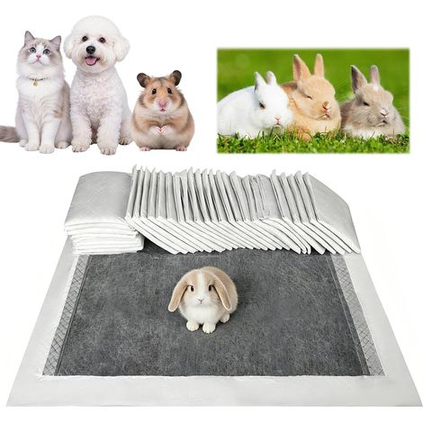 50 Pièces Alaise pour Chien, Coussinets Jetables pour Lapin, Hygiéniques Chiens Grands, Tapis Absorbant pour Lapins Animaux de Compagnie, Chiots, Chats, Chinchillas, Hamsters (60 x 45 cm) (1/5)