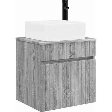 Wall-mounted Sink Vanity Grey Sonoma 49 x 41 x 63 cm vidaXL