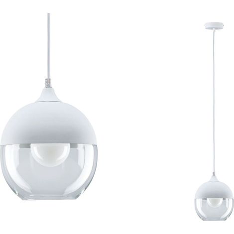 Vanja Pendelleuchte 20W E27 weiß/klar Glas (1/5)