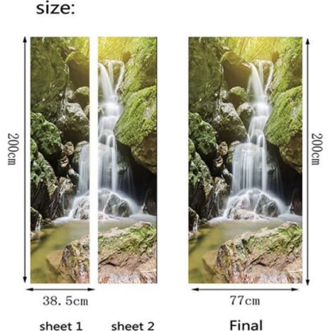 Autocollant 3D - Cascade de Soleil - Décoration Murale - 77x200cm - PVC - Auto-adhésif (1/4)