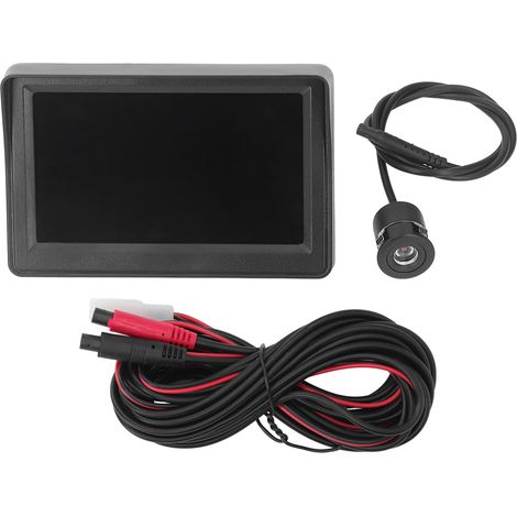 Kit caméra de recul 4.3 pouces avec moniteur, système de stationnement pour voiture, étanche, vision nocturne, pour camping-car, remorque, camion, pick-up, caméra ronde (1/5)