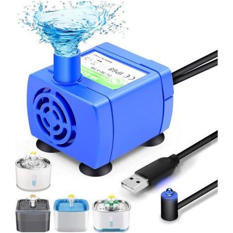 Pompe De Fontaine à Boire pour Animaux De Compagnie, Pompe De Remplacement pour Fontaine De Chat à Fleurs Pompe à Eau Submersible Moteur Ultra-Silencieux à Faible Consommation (1/4)