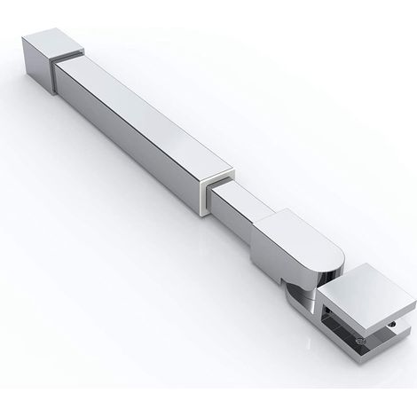 Barra estabilizadora para paredes, techo, ducha y cabina de ducha, de acero inoxidable, redonda, ajustable, para vidrios de 6 a 10 mm de espesor, GS34 (300-450 mm). (1/5)
