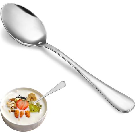 Service à thé, 16 pièces, cuillères argentées de 17 cm, cuillères à thé en acier inoxydable de qualité alimentaire supérieure.