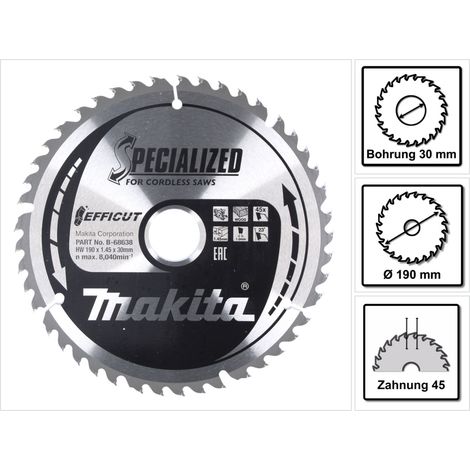 Makita B-68638 Kreissägeblatt 190 x 30 x 1.45 mm Zähneanzahl: 45 1 St.