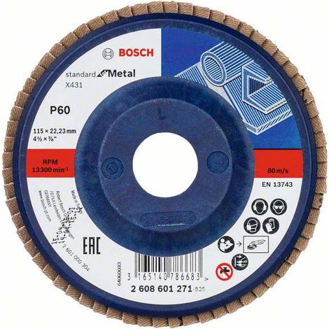 Bosch Accessories 2608601271 X431 Fächerschleifscheibe Durchmesser 115 mm Bohrungs-Ø 22.33 mm Körnun (1/5)