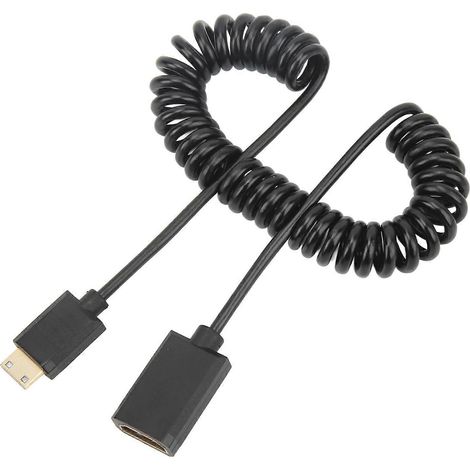 Câble spiralé adaptateur de sortie haute définition mini 4K@60Hz de 1,8 mètre, diamètre extérieur de 3,2 mm, matériau PVC. (1/5)