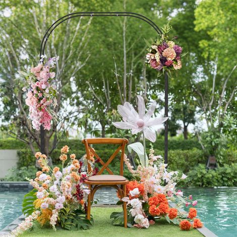 Arche de Jardin Métallique Revêtue PE 153 x 40 x 240 cm, Treillis de Support pour Plantes Grimpantes, Vignes, Roses et Liserons, Structure Antirouille Stable pour Pelouse, Terrasse et Décoration Extér (1/5)