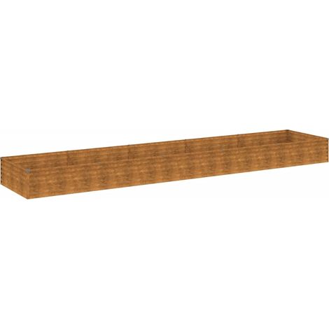 Portavaso per fioriera aiuola rialzata piante fiori terrazzo giardino giardino 482 x 100 x 36 cm acciaio corten marrone 020039454