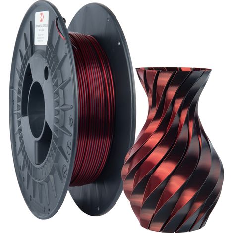 Filamento 3DPower PLA seda doble 1,75 mm Rojo/Negro 0,3 kg (1/4)