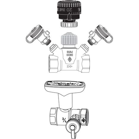 TA Strangventil TA-Multi Set 2, DN 15 Handrad, Entleerung, Globo H, Rotguss, 5850-02.800