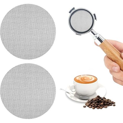 2 Pièces Passoire à Expresso, Passoire à Expresso Réutilisable en Acier Inoxydable, Puck Tamis de 51 mm, Épaisseur 1,7 mm 150 µm, pour Filtre à Café de Barista (51 mm) (1/5)