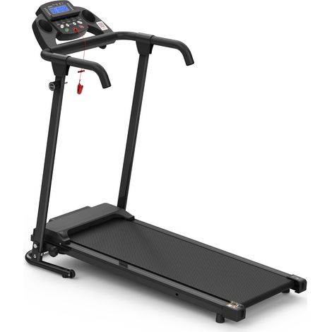 2-in-1 klappbares Laufband für zu Hause, schwarzer Stahl, 120 kg, HOMVRA (1/5)