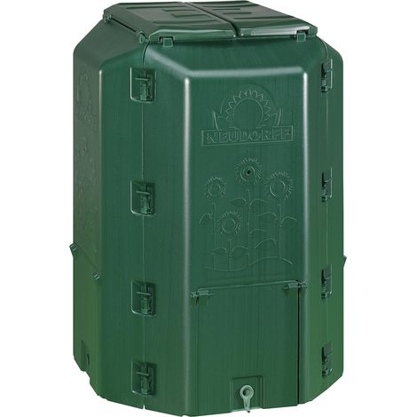 Composteur 530 l DuoTherm – Résistant aux intempéries – Double paroi pour isolation thermique – Silo en plastique recyclé – Neudorff (1/2)