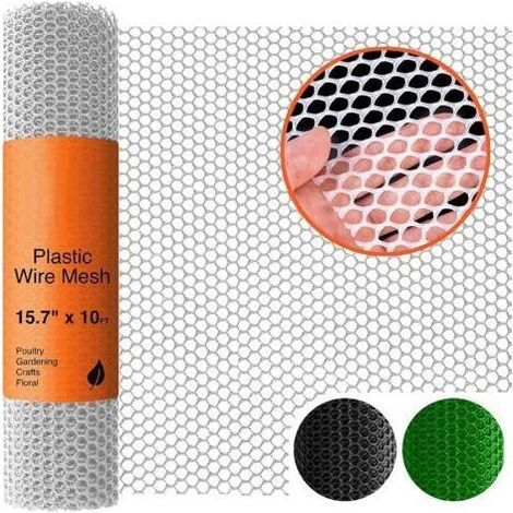 BUNTHAUS Clôture en treillis métallique en plastique blanc, rouleau de 15,7\\\ (1/4)