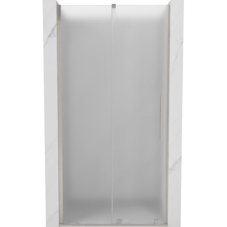 Mexen Velar Schiebetür-Duschwand 110 cm, Mattglas, Gebürsteter Nickel - 871-110-000-31-97 (1/5)