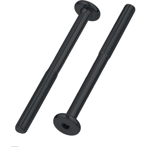Tornillo para muebles de cabeza plana, negro, M6x60, acero galvanizado, 50 unidades (1/5)