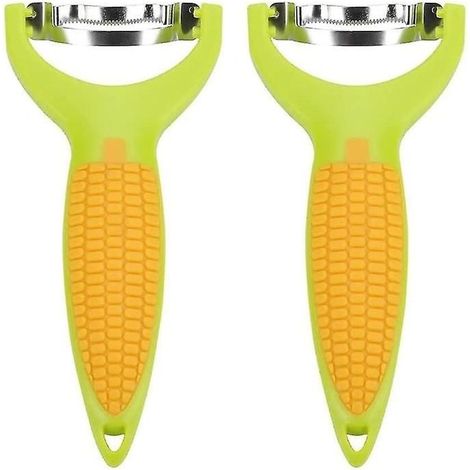 Peeler of corn in stainless steel, 2 of, knives to epis of corn with closure illuminate and protection, style 1 (1/4)