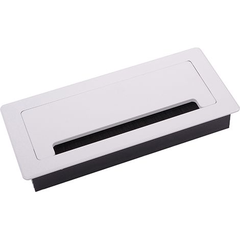 Kabeldurchführung mit Stoßdämpfer, Aluminium, 200 x 90 x 28 mm, mattweiß SANS MARQUE
