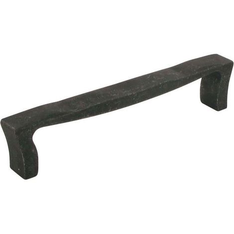 Poignée métal - Décor : Fer noir - Entraxe : 128 mm - Hauteur : 31 mm - Largeur : 16 mm - Longueur : 144 mm - Matériau : Zamac - FOSUN