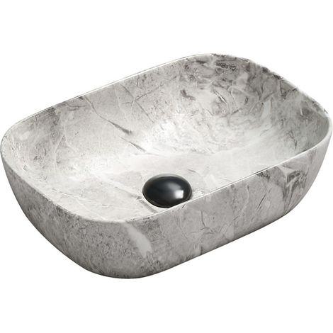 Mexen Rita lavabo sobre encimera 45 x 32 cm, piedra gris - 21084598 (1/2)
