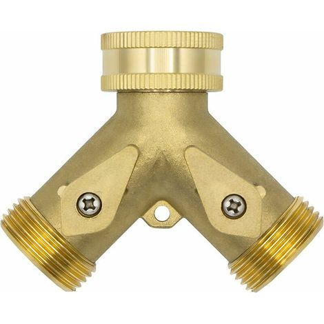 Distributeur en Y 2 voies Ulisem 10964, 3/4" AG, laiton, avec vannes d'arrêt (1/5)