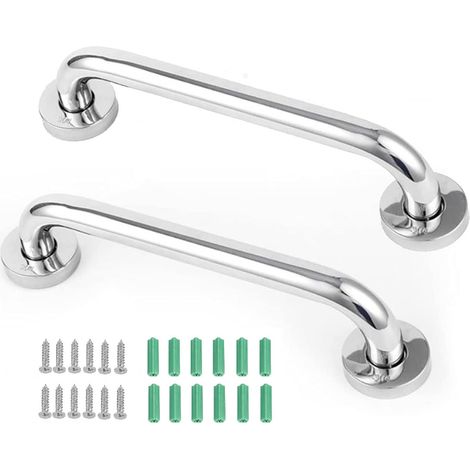 2er-Pack rutschfeste Griffe, Badezimmer-Badewannen-Duschgriffe aus Edelstahl, geeignet für ältere Menschen und Kinder, 30 cm