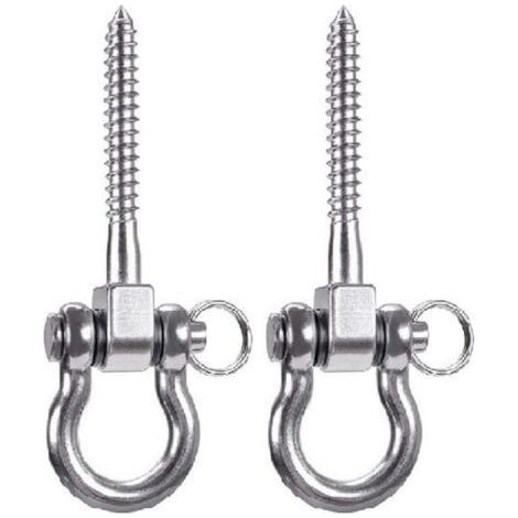 2pcs Screw Suspension 12.5cm Hammock Swing Hanger, Swing Mount Kit Set for Outdoor Playground Chair Yoga Rope Punching Bag Sandbag (1/4)