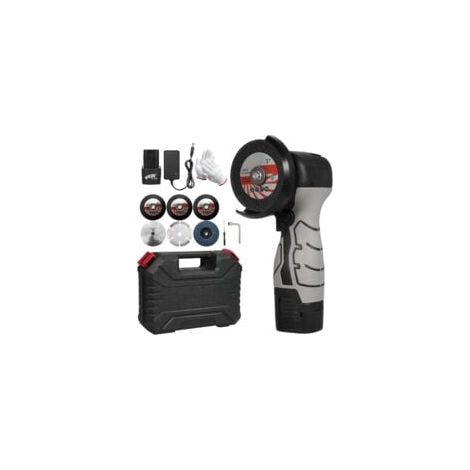 Meuleuse d'angle sans fil 7 000 tr/min – Mini meuleuse électrique avec 2 batteries 16,8 V 2 000 mAh et disque de meulage pour couper le carrelage poli, le bois, la pierre et l'acier. (1/5)