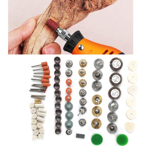 Ensemble de 145 accessoires pour outil rotatif, compatible avec mini-perceuse, meuleuse électrique, meulage, polissage et découpe. (1/5)