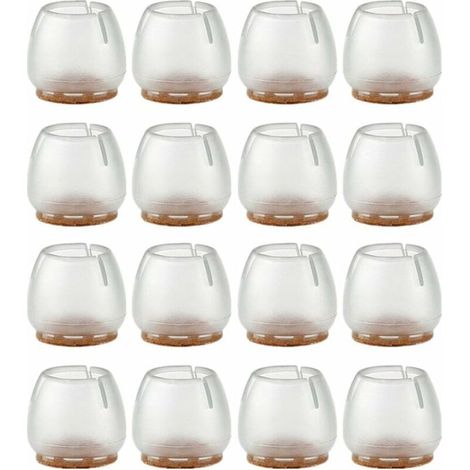 16 Pieces Chair Caps 25-29mm Furniture Glides Silicone Protection Furniture Leg Pads Chair Leg Covers Table Cover Scratches Floor Protectors for Round Legs (1/4)