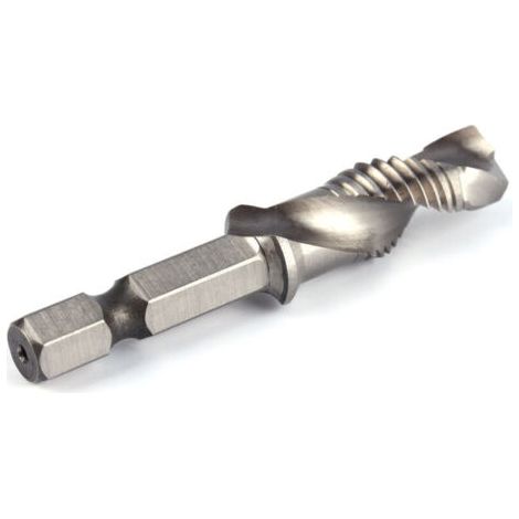 FENOPLASTICAForet Taraudeur M10, Foret à Queue Hexagonale 1/4" HSS Pour Tarauder Dans Le Bois, Le Plastique Et L'aluminium, Foret Combiné M10 Et Mèche De Taraud (1/4)