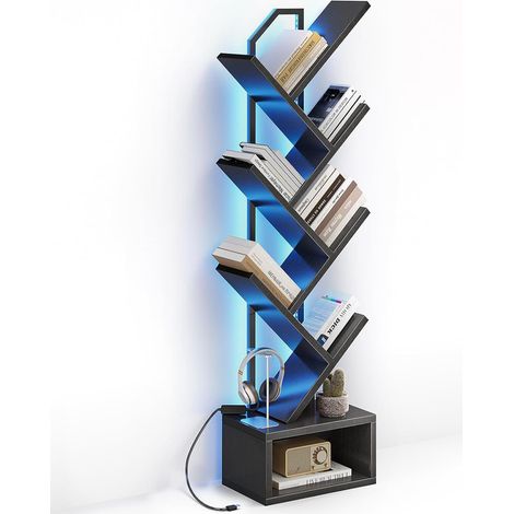 Bibliothèque noire en forme d'arbre 6 niveaux avec éclairage OffiGo (1/5)
