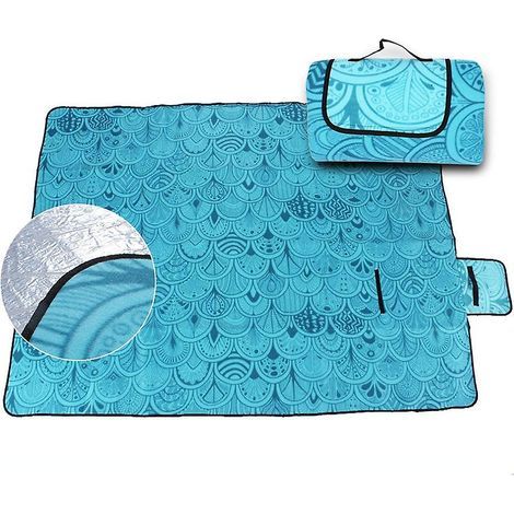 Tragbare und wasserdichte Picknickdecke mit Griff, ideal für Familie, Garten, Camping und Strand. (1/5)