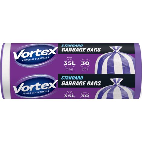 VORTEX Müllbeutel HDPE violett-weiß 35L 30 Stk Müllbeutel