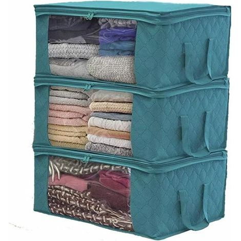 Set mit 3 faltbaren Aufbewahrungstaschen für Kleidung oder unter dem Bett (1/5)