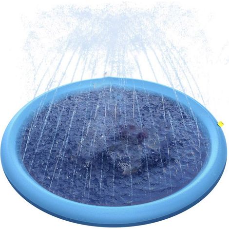 Tapis de jeu gonflable avec fontaine à eau, 170 cm, PVC, bleu (1/5)
