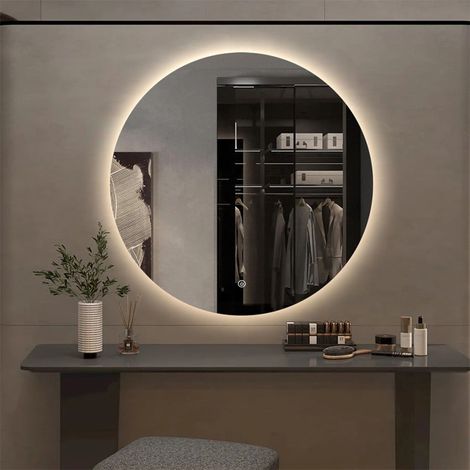 Specchio bagno rotondo 70cm design retroilluminato luci led Rotorua L