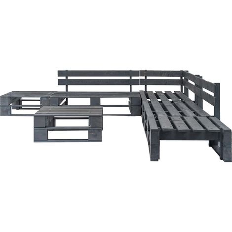 Maison Exclusive - 6-tlg. Garten-Sofagarnitur aus Paletten Holz G (1/3)