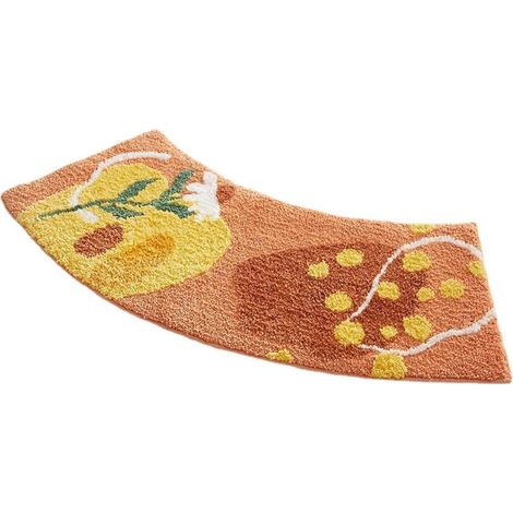 1 tapis de sol absorbant incurvé, tapis de douche festonné, tapis de bain antidérapant, tapis de toilette, tapis de bain, 40 x 75 cm, Rainbow Bridge (1/5)