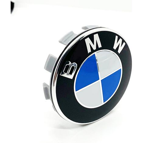 BMW Radnabenkappen (68 mm) – 10-Speichen-Radnabenkappen, Radzubehör, Radschutz, Radkappen-Ersatz, 4er-Set – Blau-Weiß
