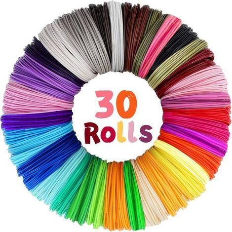 Filament PLA - 1.75 mm - Pour Stylo 3D - Universel - 5 m par Bobine - 30 Couleurs Disponibles (1/5)