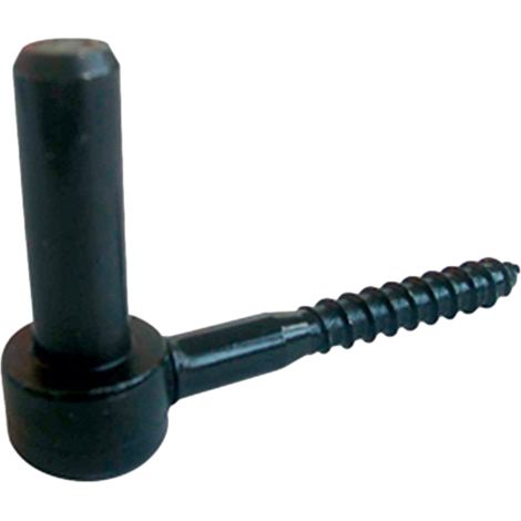 Afbat – Gond de fixation à visser en acier noir – Diamètre œil 14mm – Longueur 90mm – Pour vantail en bois