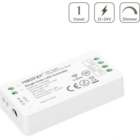MiBoxer LED Dimmer Mini 1 Kanal 12/24V LED Strip Panel Steuerung FUT036S