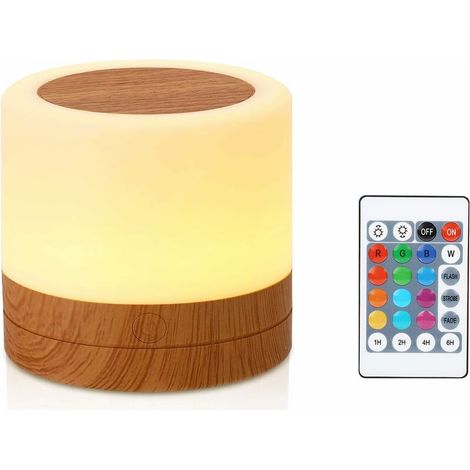 VURAHOME -Veilleuse, Mini Lampe de Chevet Multicolore à 360°, Lampe Nuit Rechargeable avec Toucher Luminosité Ajustable Télécommande (1/5)